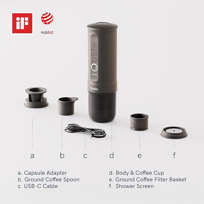 OutIn Nano Portable Electric Espresso Machine, Travel Coffee Maker