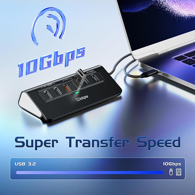 P9R PRO USB C Hub Ethernet, 10Gbps USB C Docking Station 10-in-1