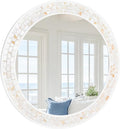 Tanmicoshomy Round Wall Mirror 24 Inch, Circle Mosaic Mirror