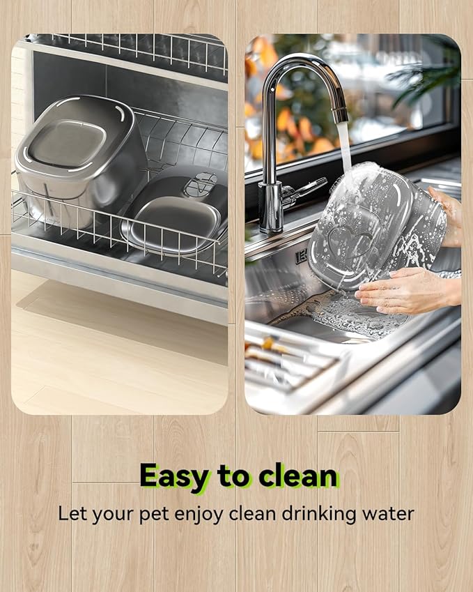Wireless Cat Water Fountain Stainless Steel, 135floz/4L Battery Operated