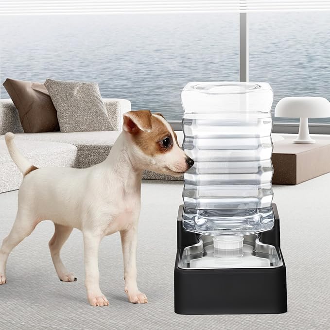 RIZZARI Stainless Steel Pet Water Feeder: 8L Gravity Leak-Proof Auto Refill