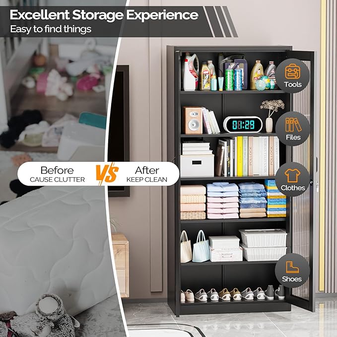 VINGLI Lockable Display Cabinet