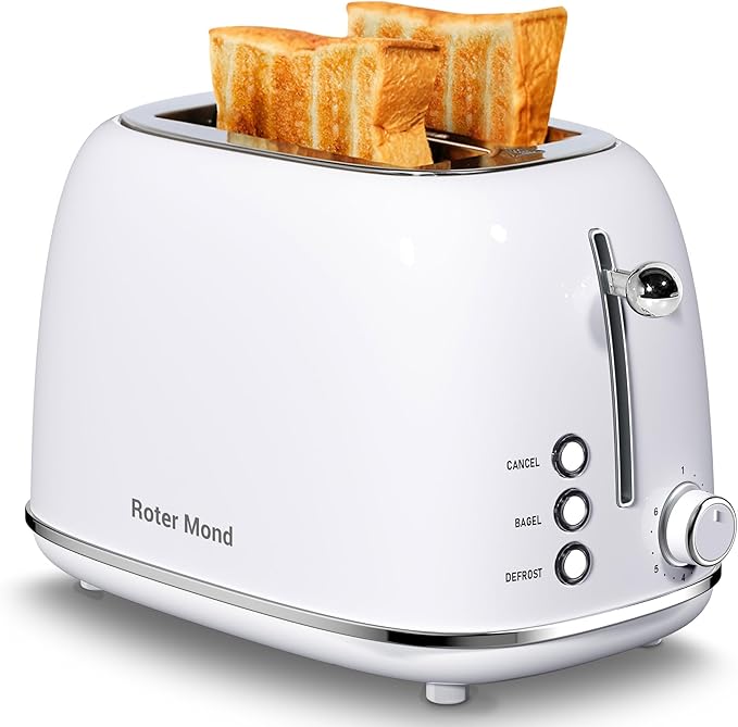 Roter Mond 2 Slice Toaster Retro Stainless Steel