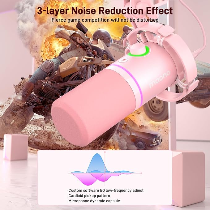 MAONO XLR/USB Dynamic Microphone Kit, RGB Gaming Mic