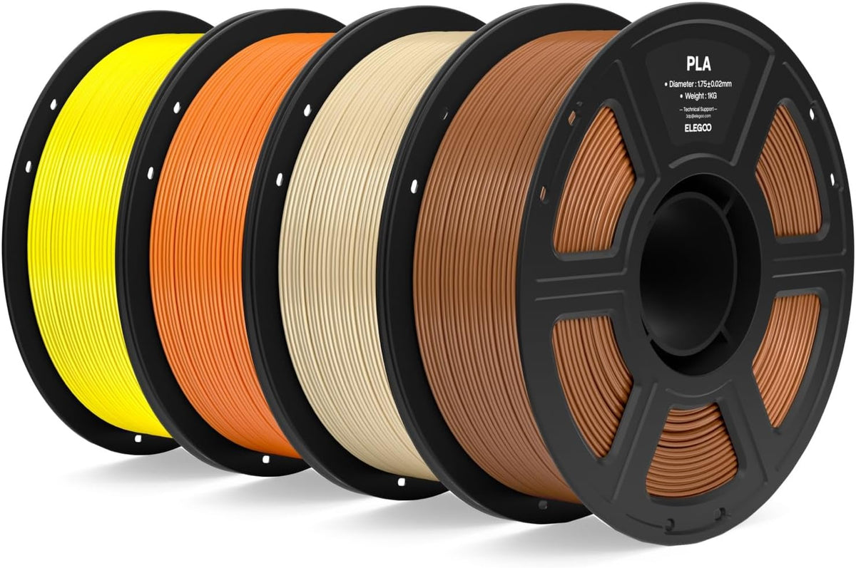 ELEGOO PLA 3D Printer Filament Bundle 4KG Brown/Beige/Orange/Yellow