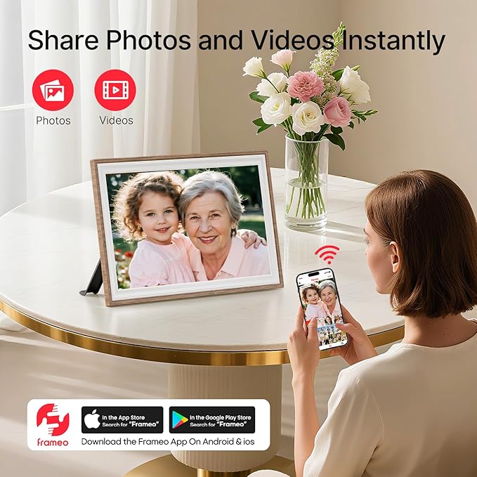 Frameo 10.1" Digital Picture Frame, Smart WiFi Digital Photo Frame