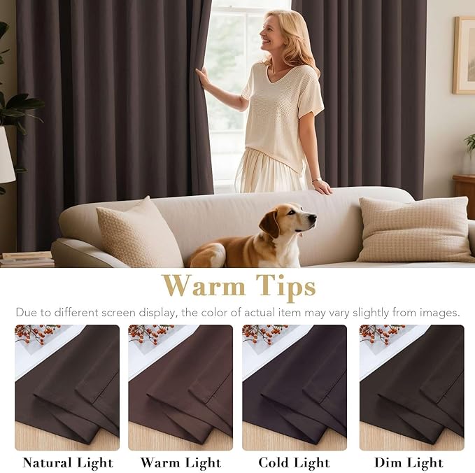 H.VERSAILTEX Brown Blackout Curtains
