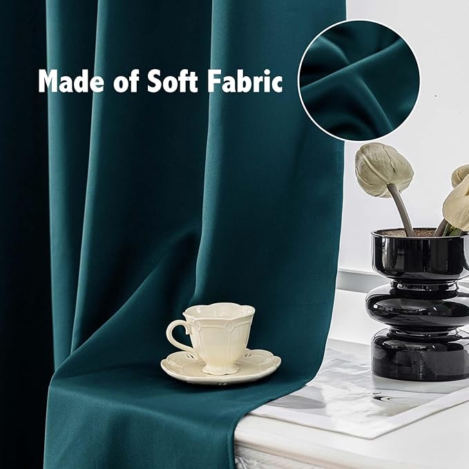 Anytime 100% Blackout Curtain 2 Panels Set, Thermal Insulated Window Drapes