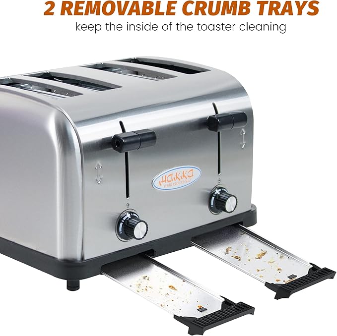 Hakka Toaster 4 Slice, Heavy-Duty Stainless Steel Toasters Commercial Toaster