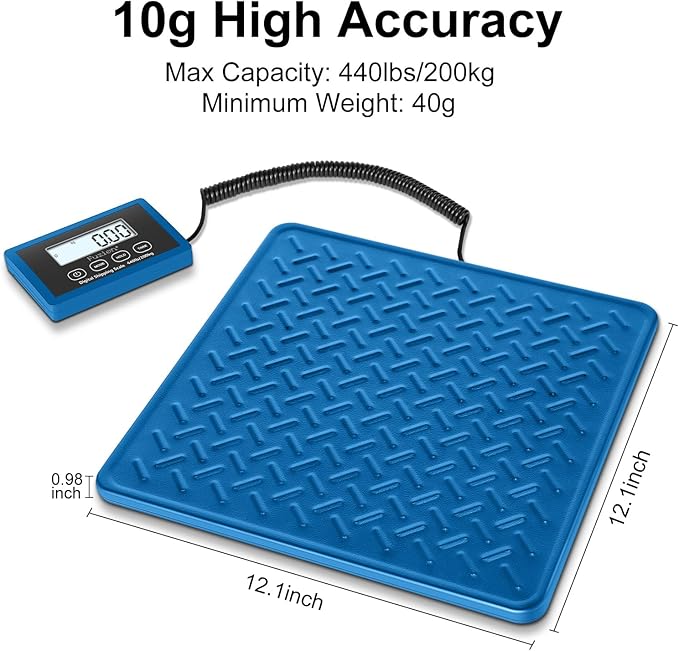 Fuzion Shipping Scale, 440LBs x 10g Postal Scale, Durable Alloy Steel Platform