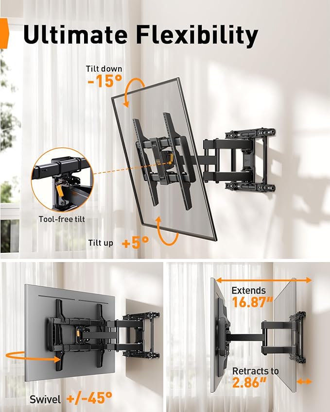 Perlegear Full Motion TV Wall Mount