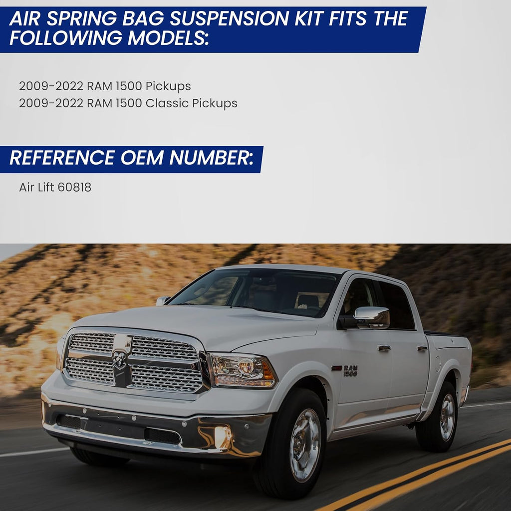 rear air spring bag suspension kits for ram, package contents