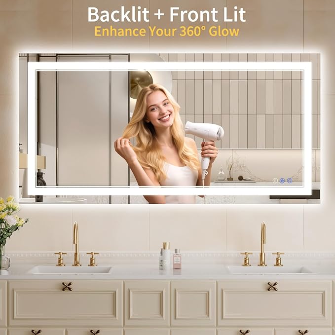24"x48" LED Bathroom Mirror