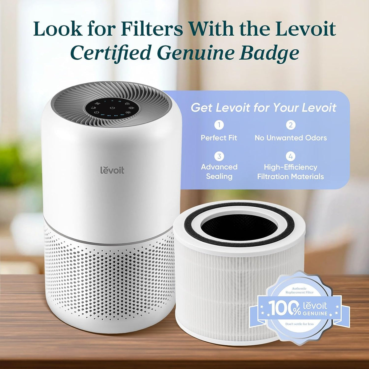 Levoit Air Purifier for Home Pets Hair Allergies in Bedroom Quiet Purifiers