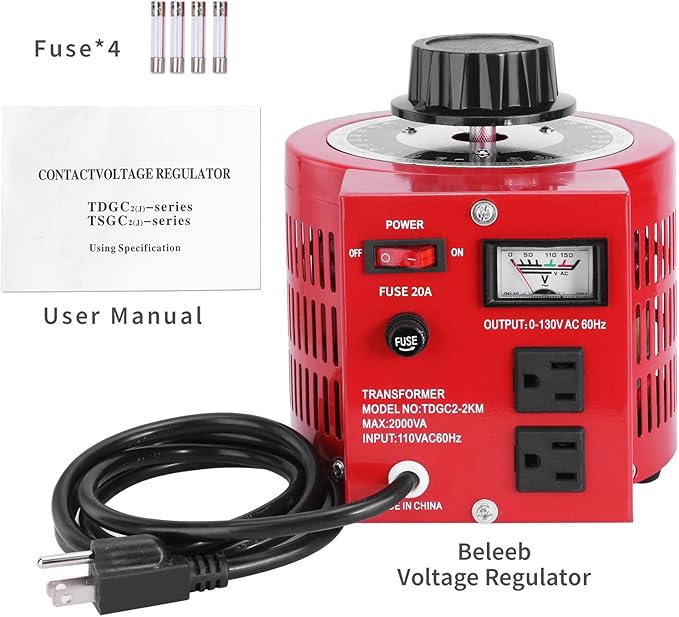 Beleeb 20Amp Variable Transformer Auto AC Voltage Regulator Power Supply