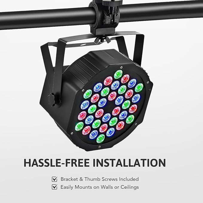 CO-Z 36 LED Stage Lights, RGB Par Lights (4 Pack)