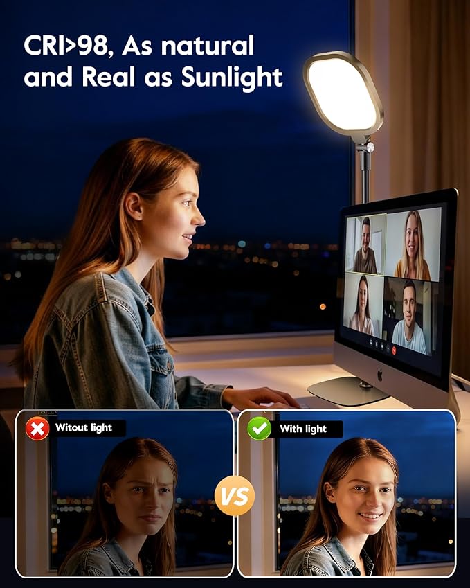 Video Conference Lighting for Zoom Meeting, Ring Light for Desk
