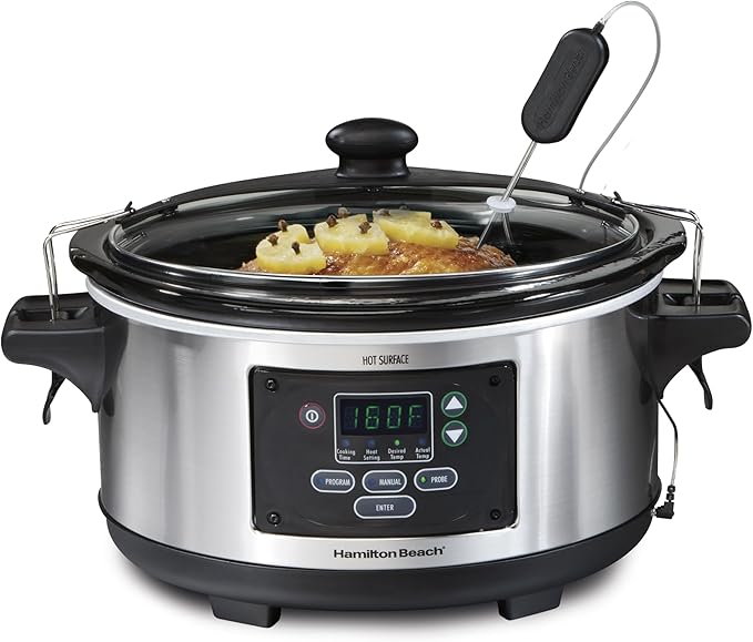 Hamilton Beach Portable 6 Quart Set & Forget Digital Programmable Slow Cooker