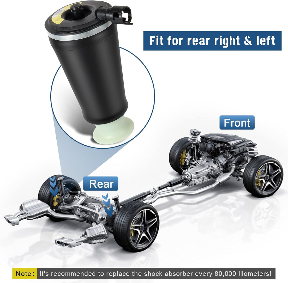 rear air spring suspension bags kit for lincoln, package contents