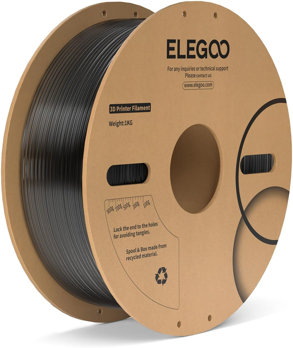 ELEGOO PC 3D Printer Filament 1.75mm Clear Black 1KG