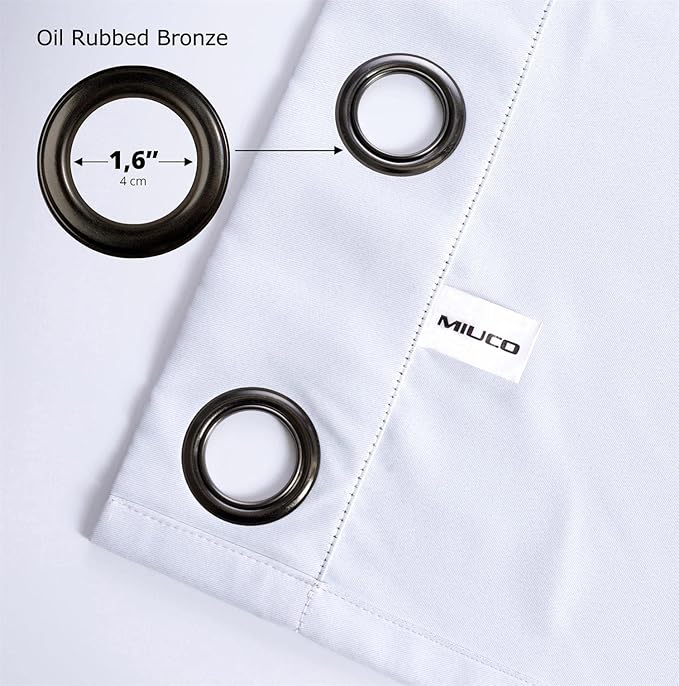 MIUCO Room Darkening Thermal Insulated Grommet Window Blackout Curtains Panels