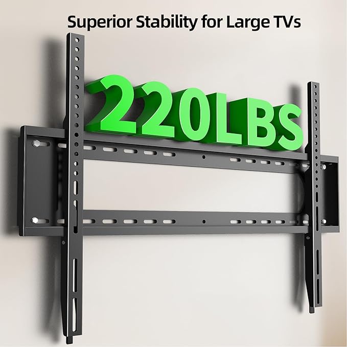 USX MOUNT Fixed TV Wall Mount for 65-120 inch Flat TVs up to 220 Lbs, Low
