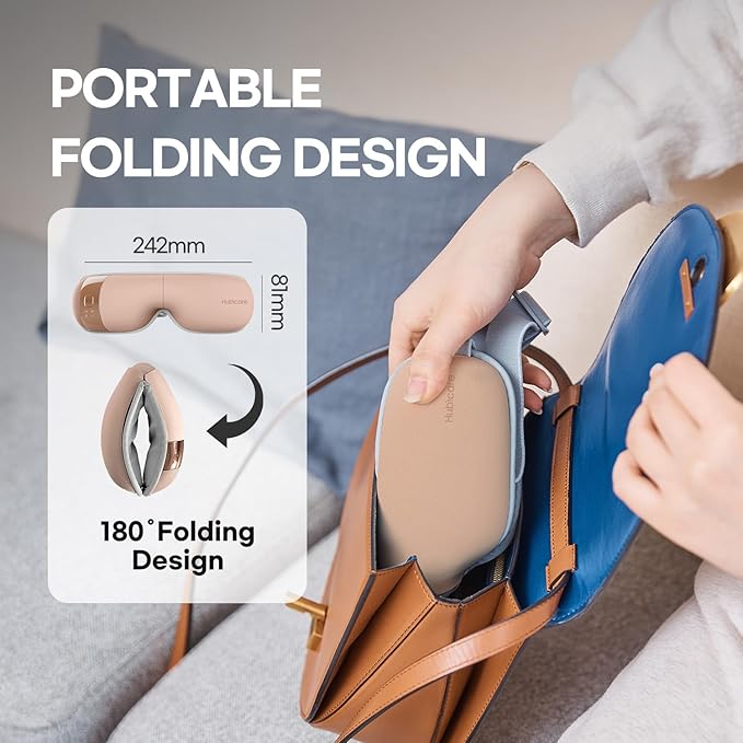 HubiCare Eye Massager with Heat, and Music Helps Relieve Strain, Dark Circles