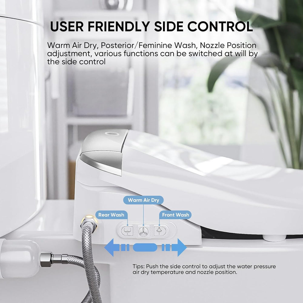 LEIVI Electric Bidet Toilet Seat with Wireless Remote and Side Panel, Multipl...