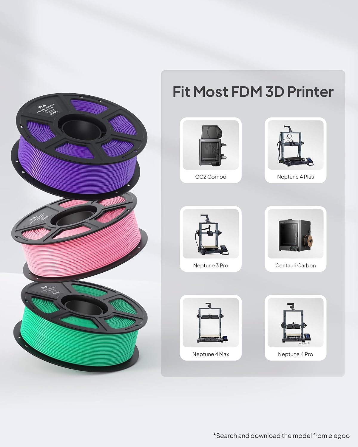 ELEGOO PLA 3D Printer Filament Bundle 4KG Brown/Beige/Orange/Yellow
