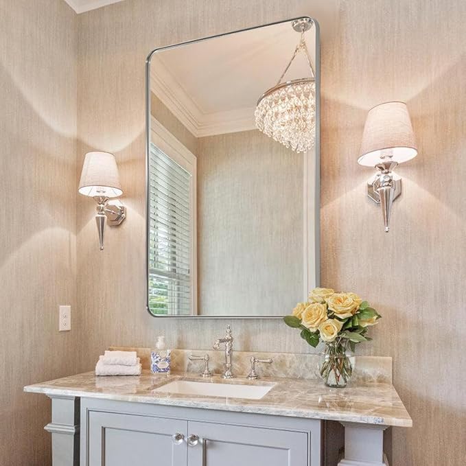 ANDY STAR Square Brushed Nickel Mirror