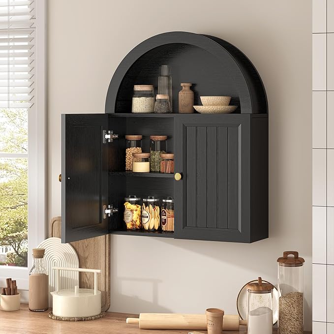 Arched Bathroom Wall Cabinet, 23.6 x 30.3'' Over The Toilet Cabinet