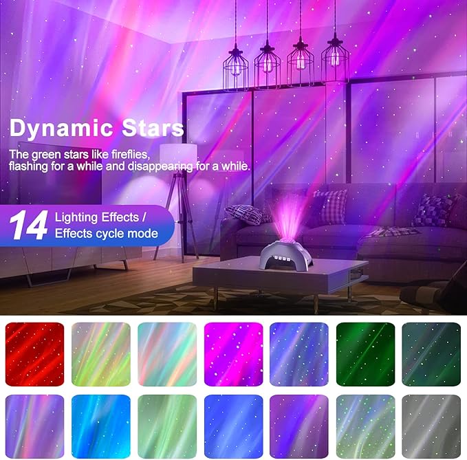 CIMELR Northern Lights Aurora Projector, Star Projector Music Bluetooth Speaker