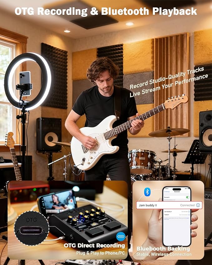 JOYO 10W Portable Electric Guitar Amp Multi-Effects Pedal Combo Amplifier
