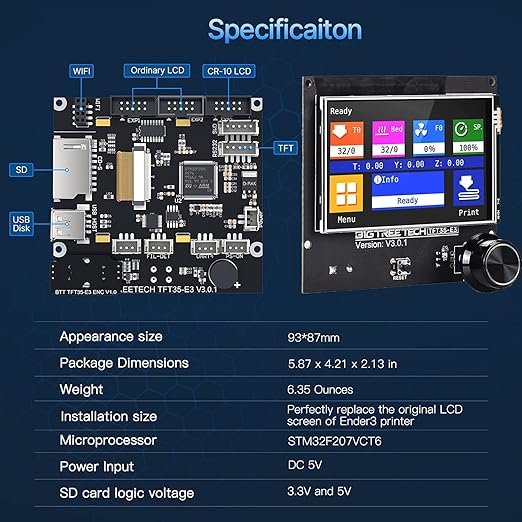 BIGTREETECH SKR Mini E3 V3.0 Control Board +TFT35 E3 V3.0.1 Touch Screen