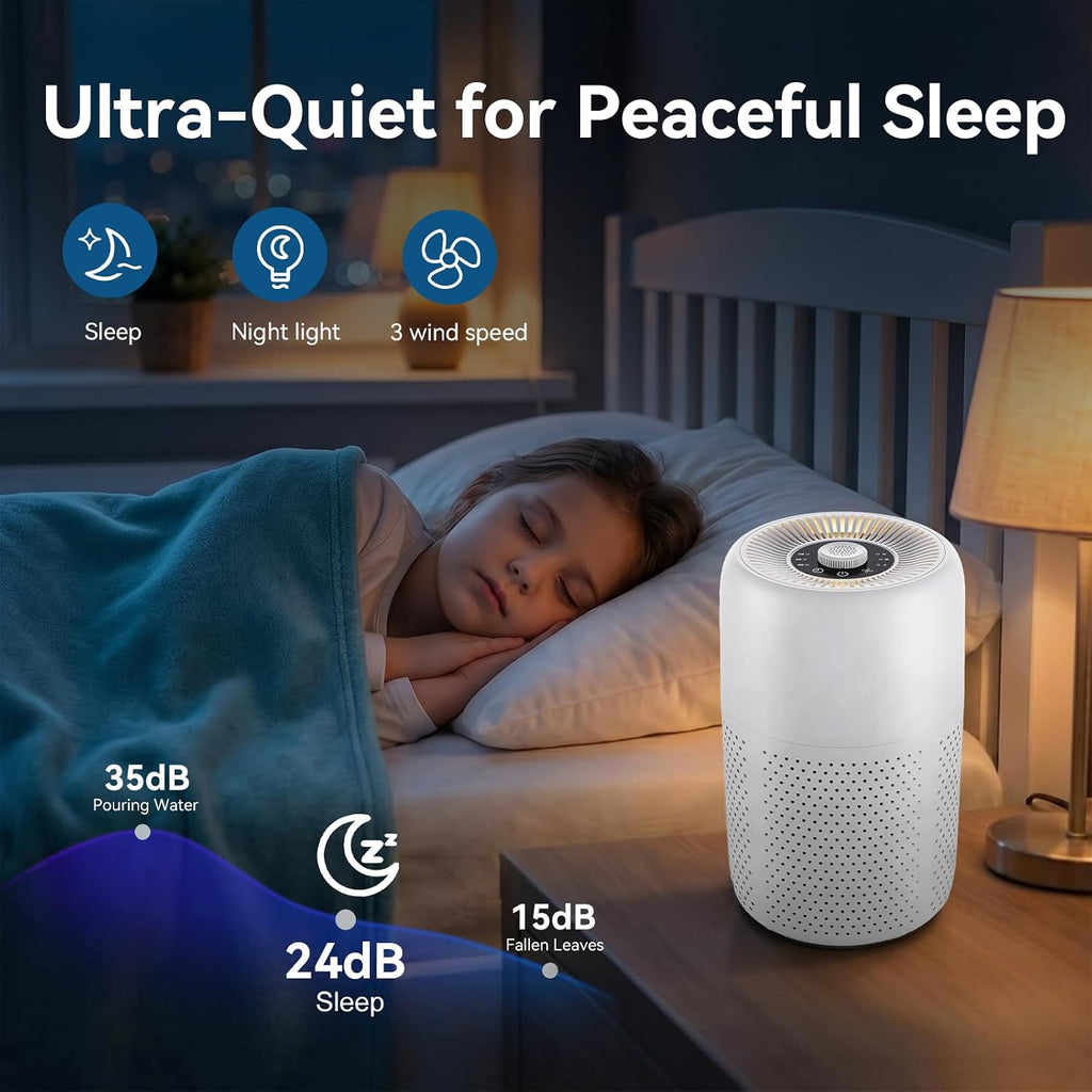 YARIKI Air Purifiers for Bedroom,High Efficiency Up to 450 Ft²
