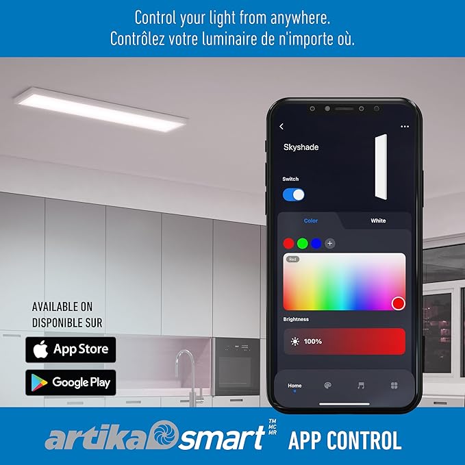 artika Skyshade 30″ LED Flat Panel Ceiling Light – 4, 000 Lumens, RGB + Tunable