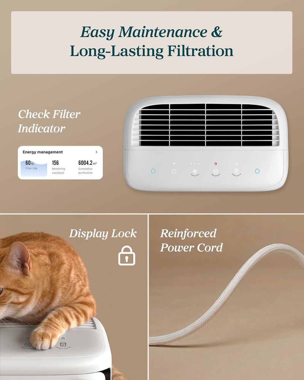 LEVOIT Smart Pet Air Purifier for Home Pets Large Room, Vital Pet Pro,White