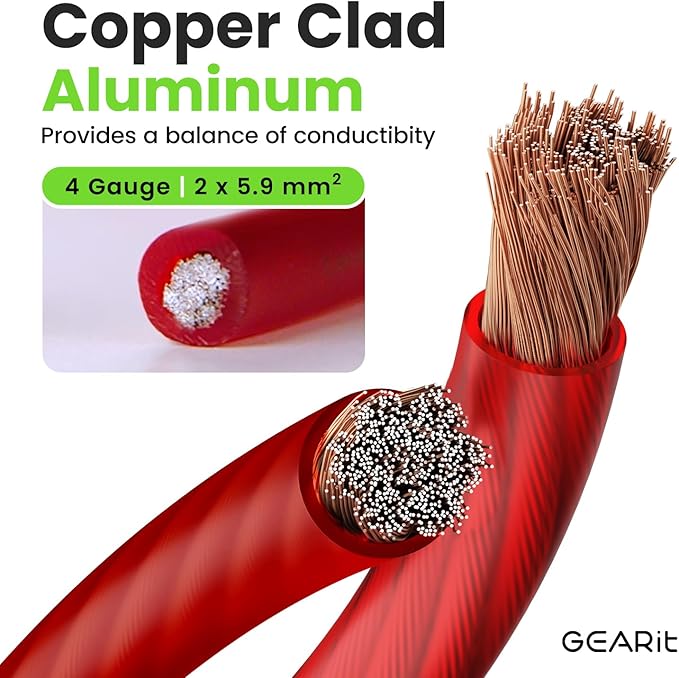 GEARit 4 Gauge Wire Copper Clad Aluminum CCA
