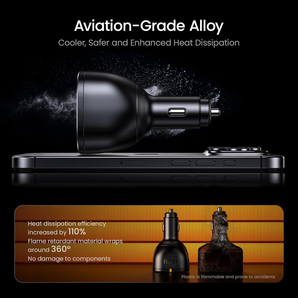 aohi 165w laptop car charger adapter 140w pd, package contents