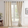 JIUZHEN Beige Velvet Curtains 72 inches