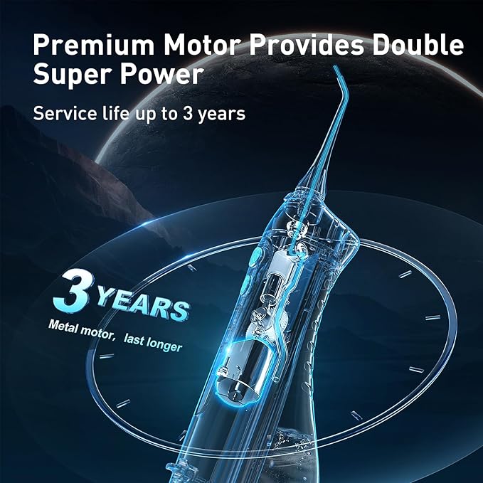 COSLUS Water Dental Flosser Teeth Pick: Portable Cordless Oral Irrigator 300ML