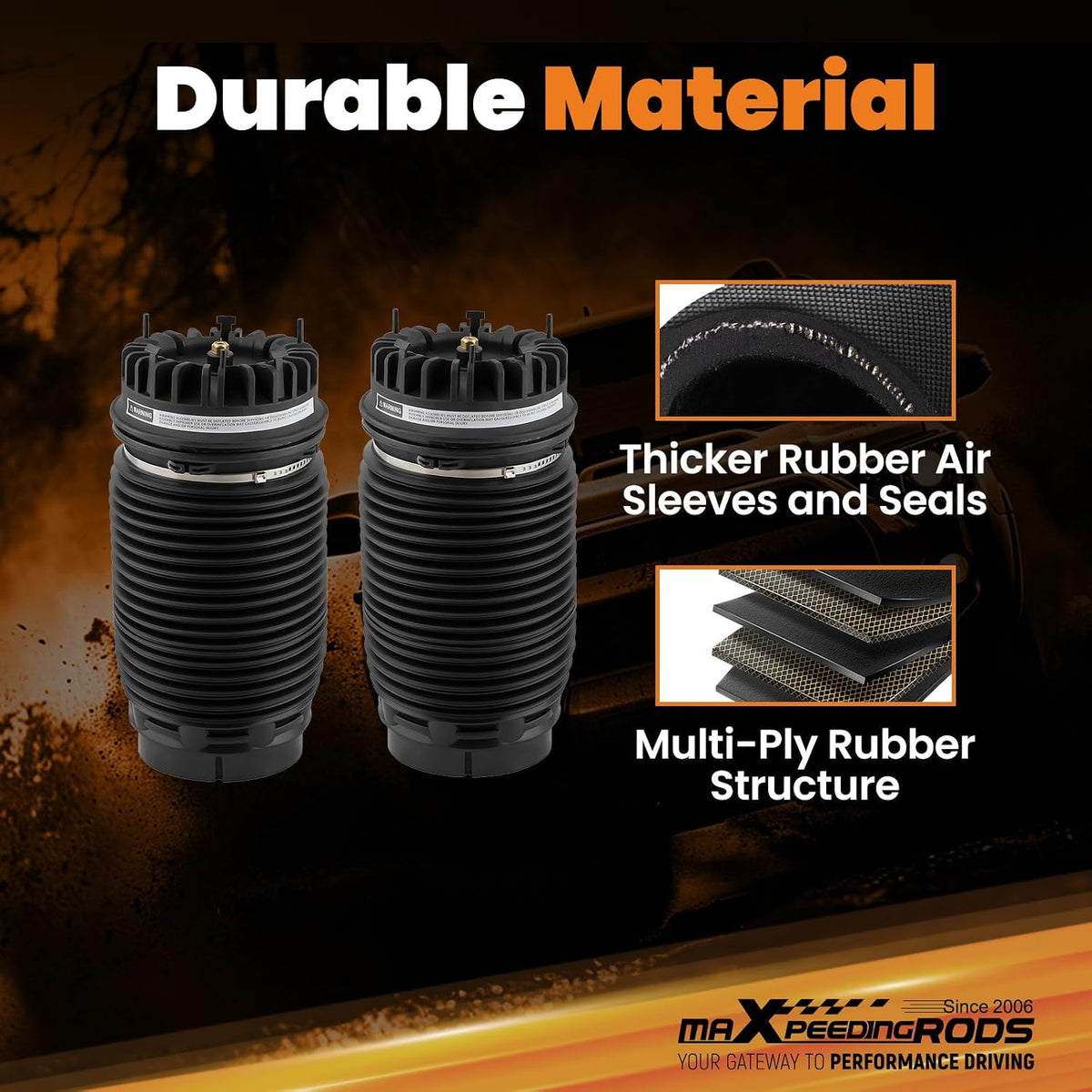 maxpeedingrods 2pcs rear air suspension bag for ram shown in use