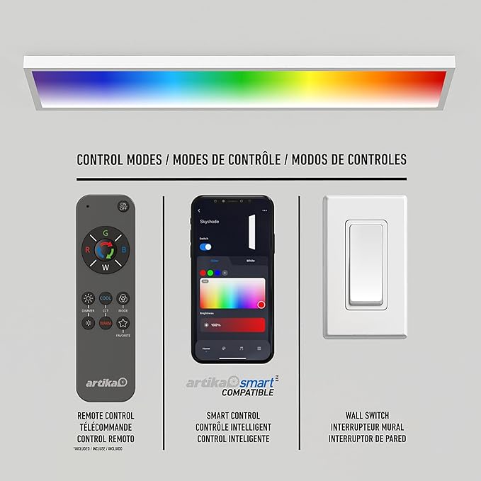 artika Skyshade 30″ LED Flat Panel Ceiling Light – 4, 000 Lumens, RGB + Tunable