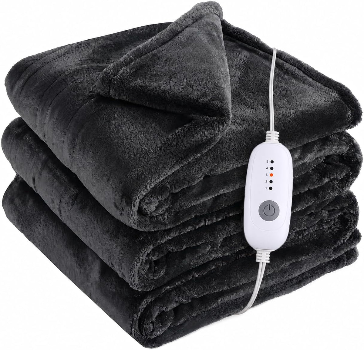 Eydna Electric Heated Blanket Full Size 72"x84",Fast Heating Throw, Soft Plush Microplush for Bed & Couch, 10 Hours Auto Off & 5 Heating Levels, Machine Washable, Gifts for Womens & Family-Dark Gray