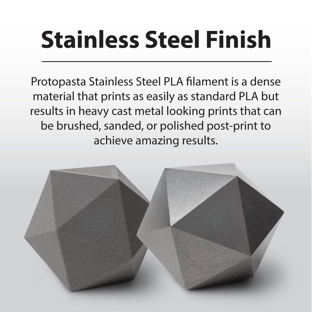Protopasta Stainless Steel Filled PLA 3D Printer Filament | ProtoPlant Metal-...