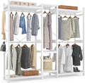 Homykic Bamboo Closet System Clothes Rack, Large Freestanding Garment Rack