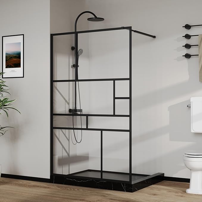 Goodyo 46 in. W x 72 in. H Bathroom Shower Glass Door Framed Tempered Clear (3-Pieces)