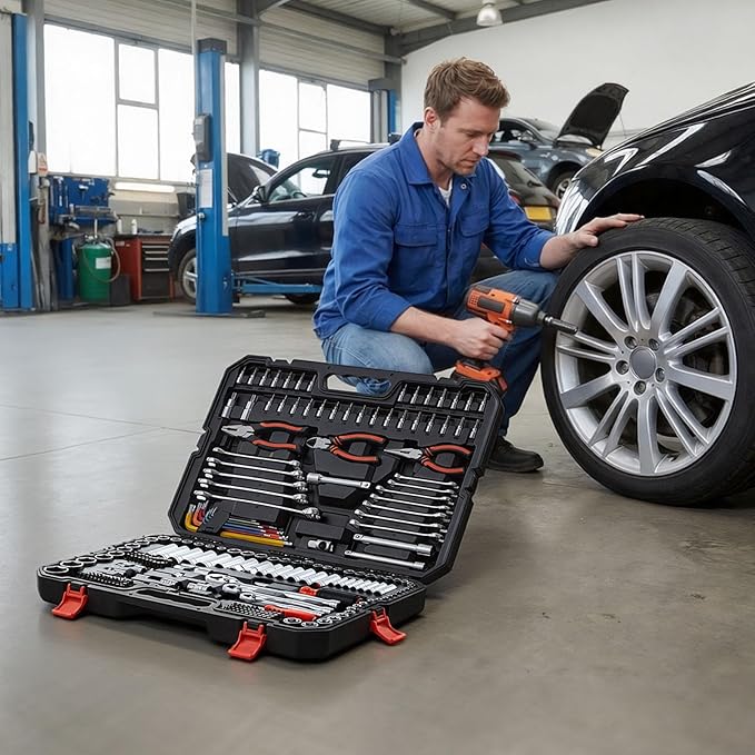 VEVOR Mechanics Tool Set, 314-Piece Mechanic Tool Kit, 1/4 in, 3/8 in, and 1/2