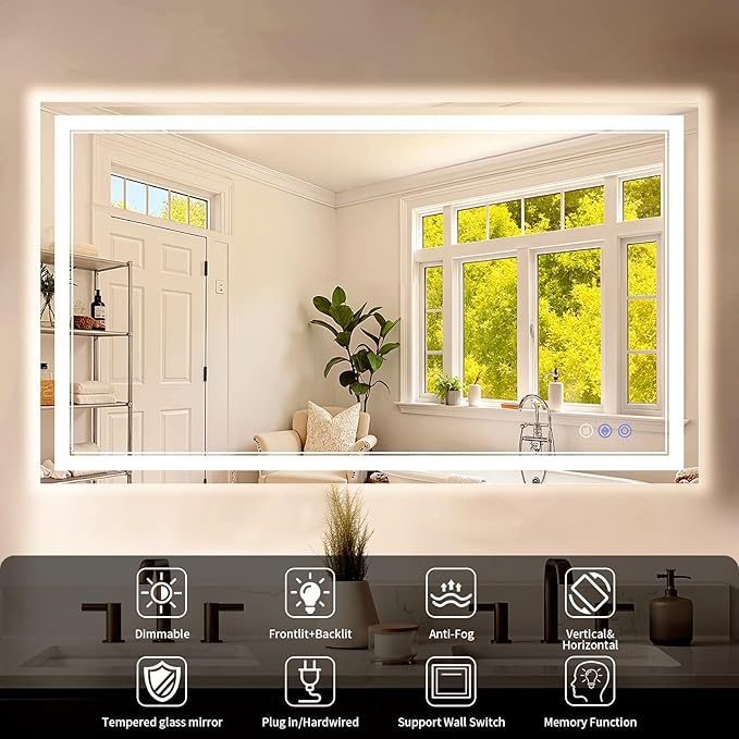 30"x50" LED Bathroom Mirror