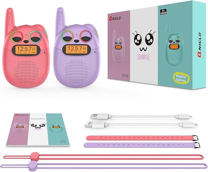 Walkie Talkies for Kids Rechargeable, Christmas Birthday Gifts for Girls Age 3-9